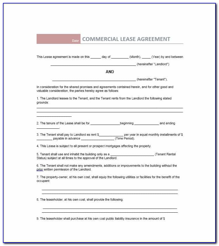 Commercial Property Lease Contract