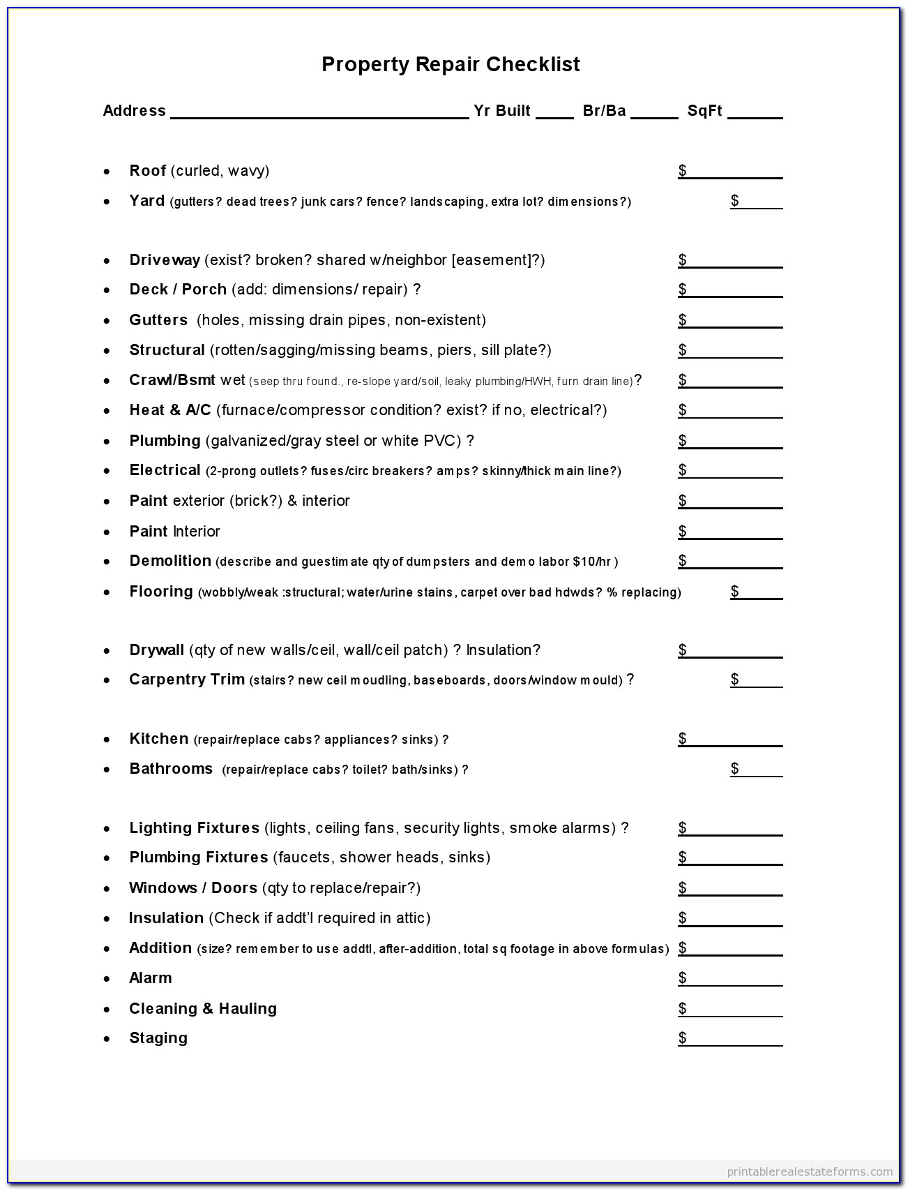 Commercial Real Estate Due Diligence Checklist Template