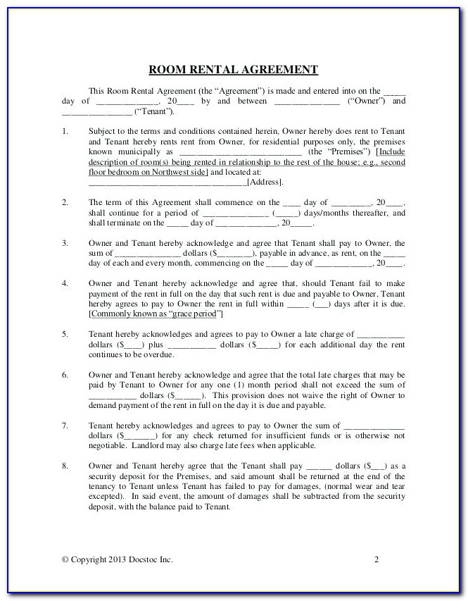 Commercial Sublease Agreement Free Template