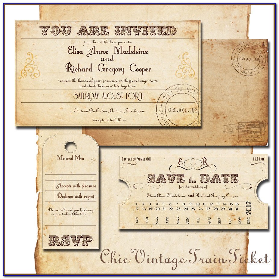 Concert Ticket Wedding Invitation Template