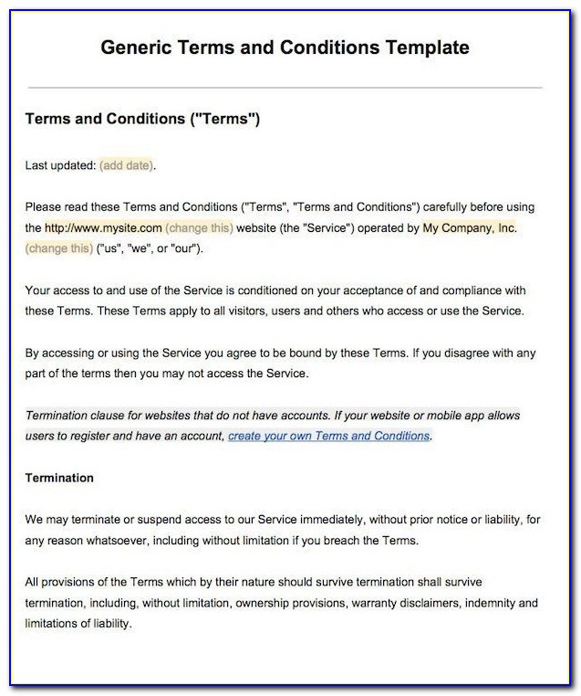 Contractor Terms And Conditions Template Uk