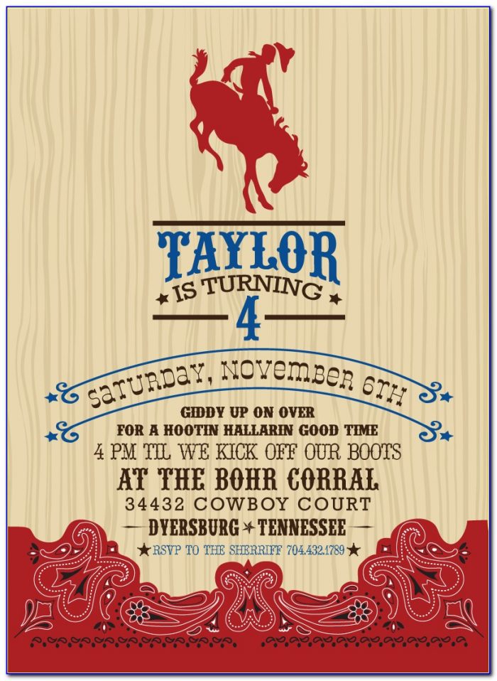 Cowboy Party Invitation Template