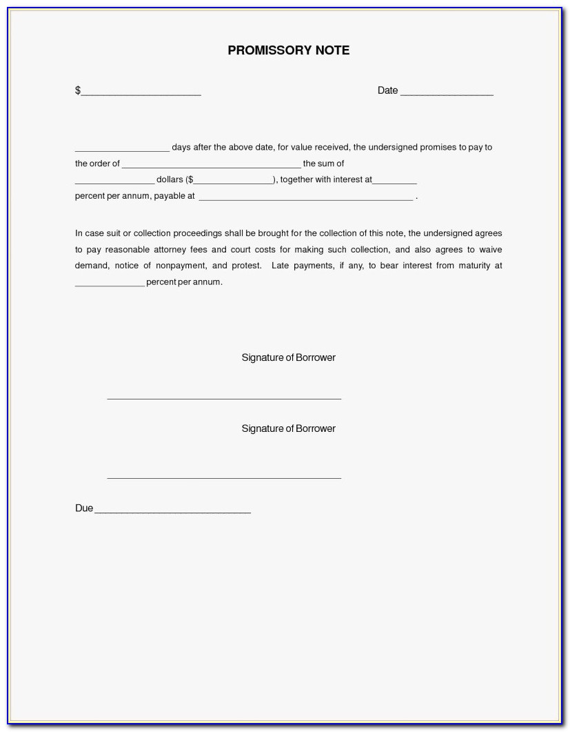 27 Free Promissory Note Template Word