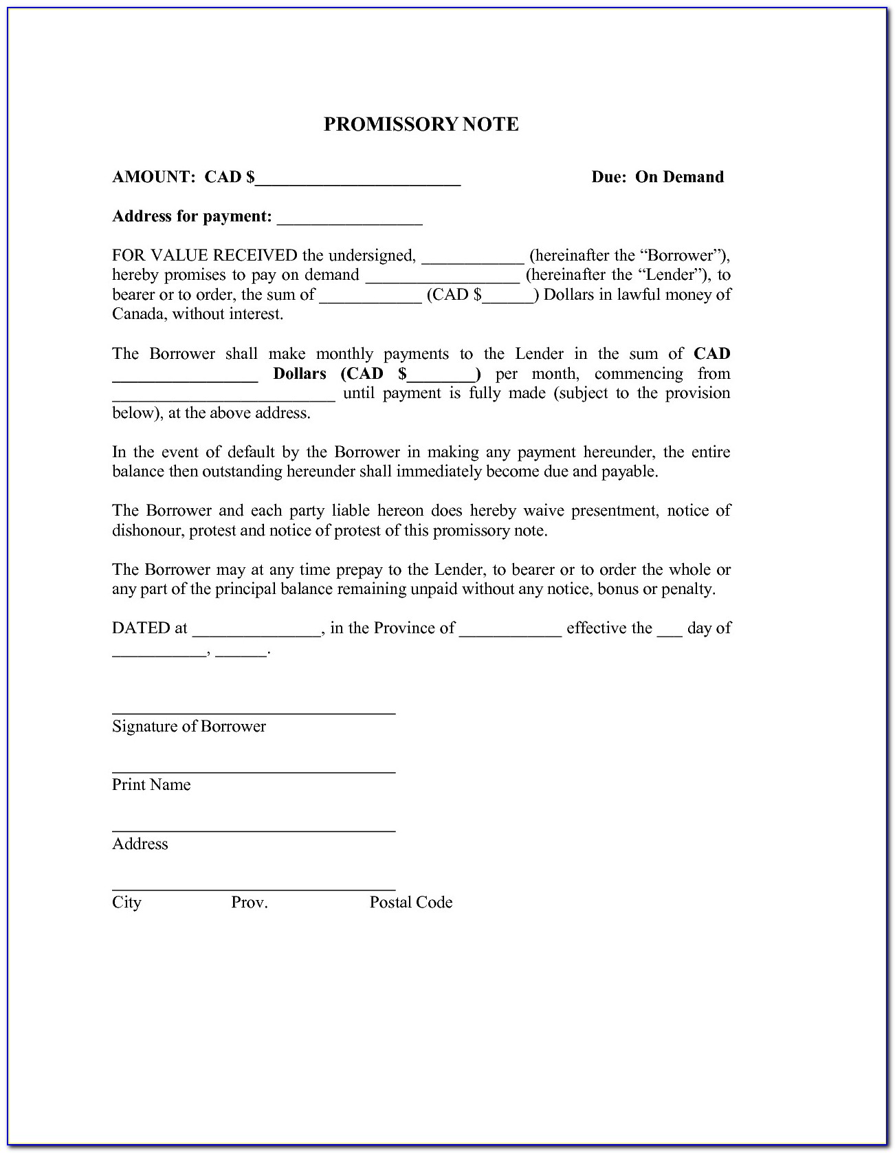 20 Awesome Free Promissory Note Template For Personal Loan