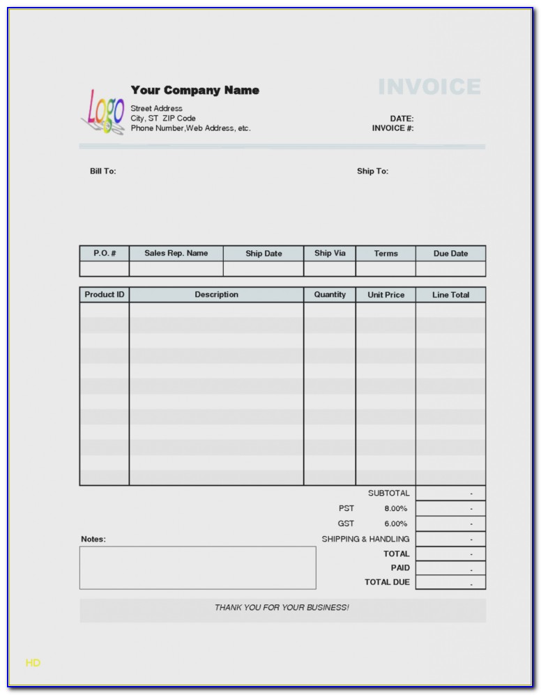 Dental Invoice Format In Word