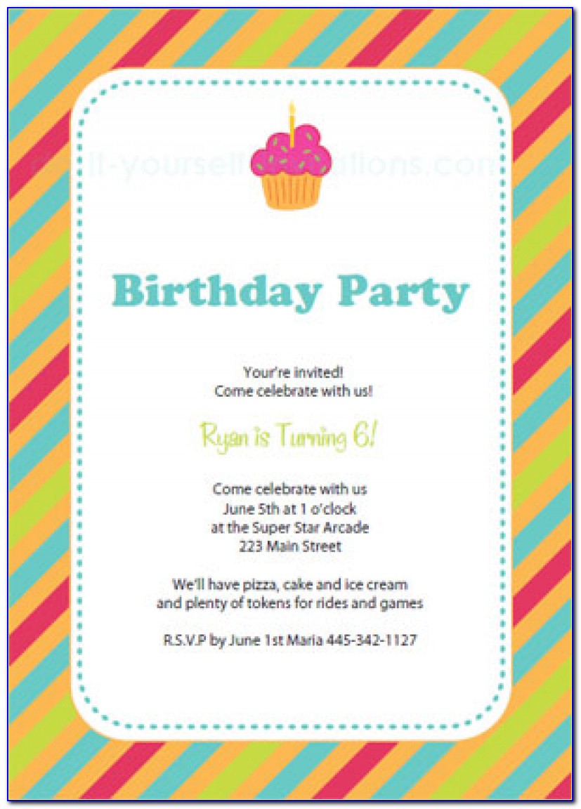 Free Printable Birthday Party Invitation Templates