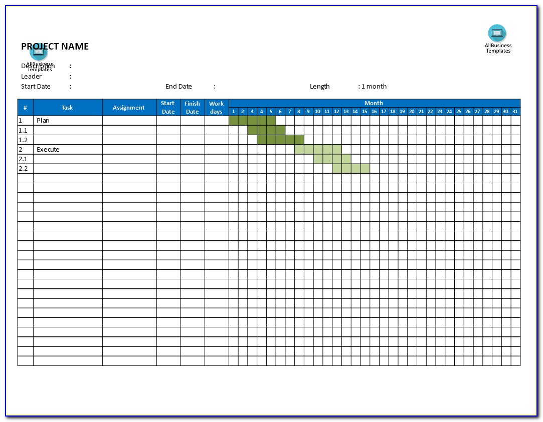 Free Gantt Chart Monthly Basis | Templates At Allbusinesstemplates To Gantt Chart Word Document Template