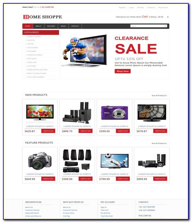 E Commerce Websites Templates Free Download