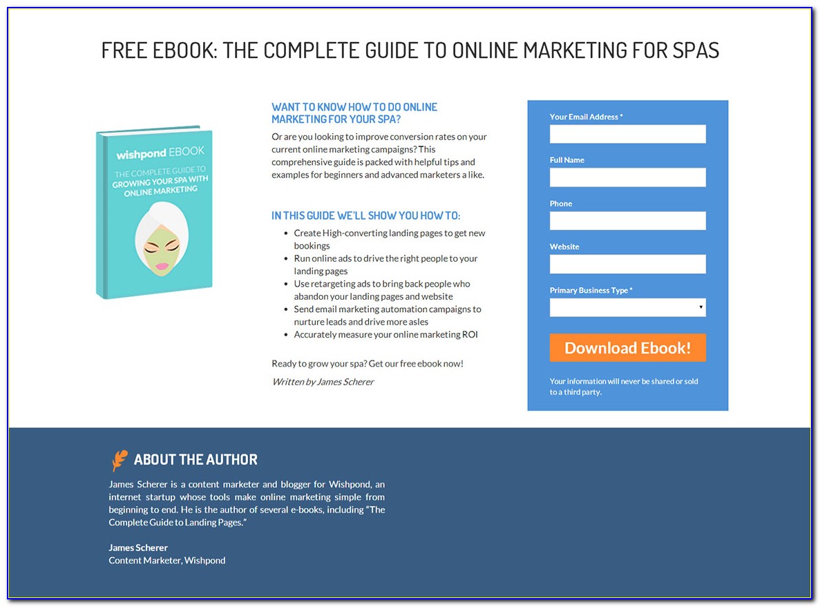 Ebook Landing Page Template Free