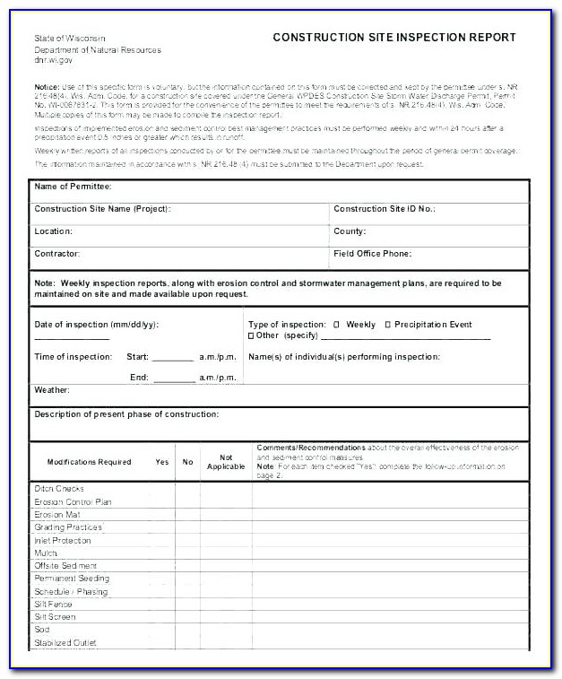 Electrical Periodic Inspection Report Template