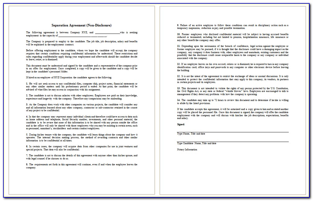 Employee Confidentiality Agreement Template Free