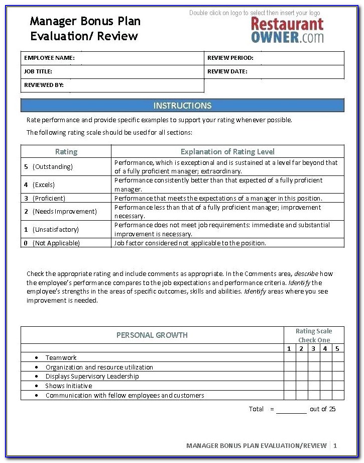 Employee Incentive Plan Template Excel