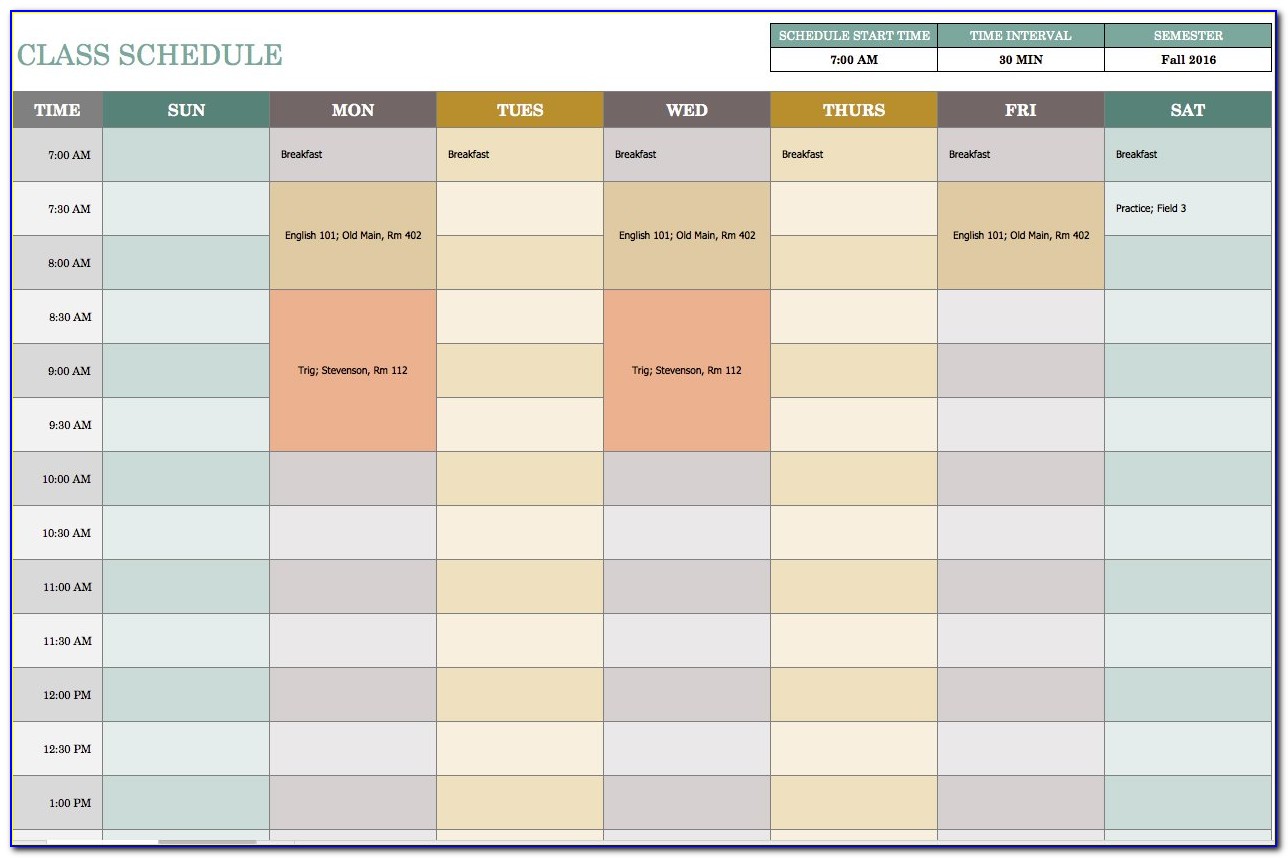 Employee Monthly Schedule Calendar Template