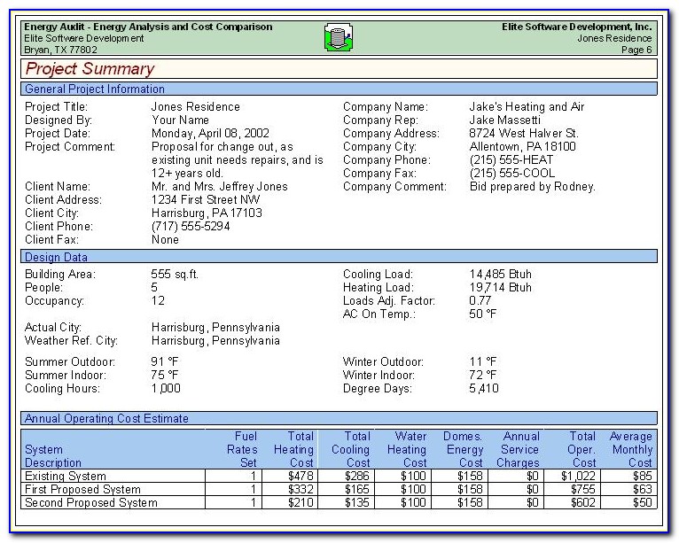 Energy Audit Report Samples