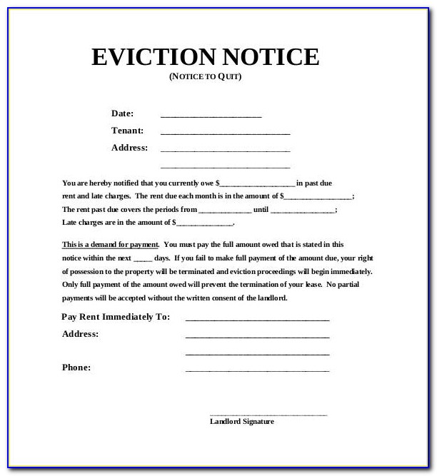 Eviction Notice Template Pdf