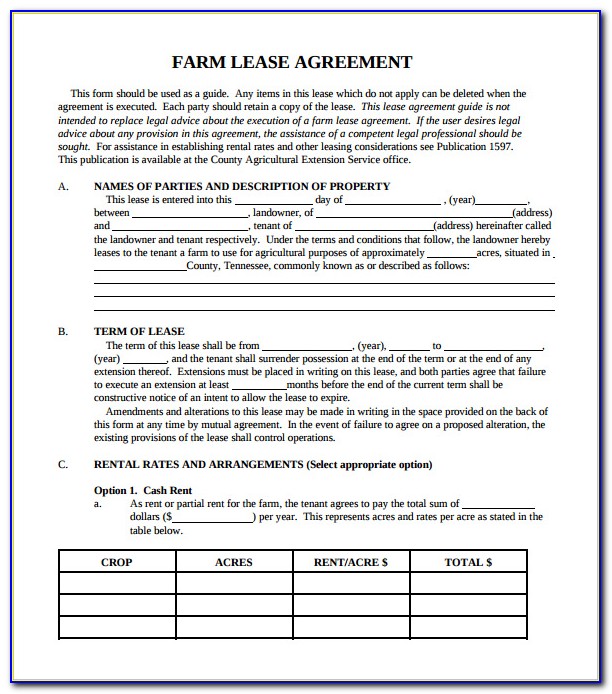 Farm Lease Agreement Template Western Australia