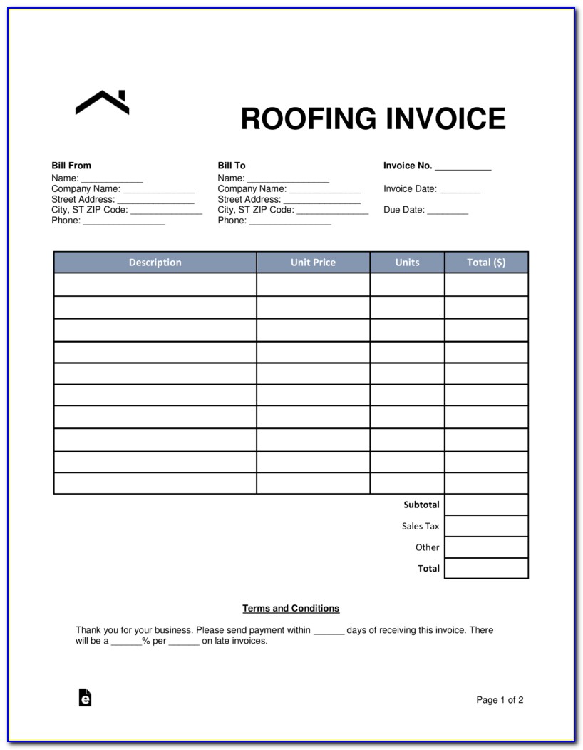 Fillable Landscaping Invoice Template