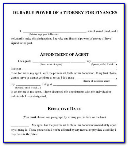 Financial Power Of Attorney Template Virginia