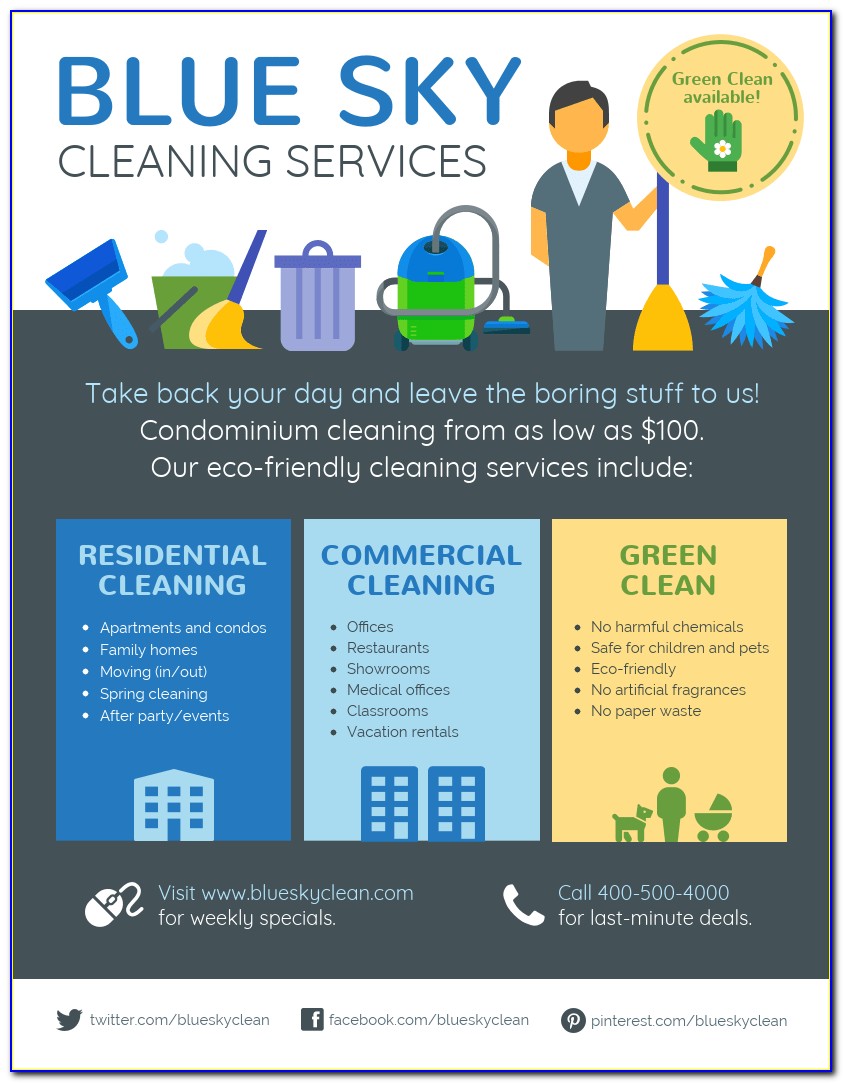 Flyers For A Cleaning Business