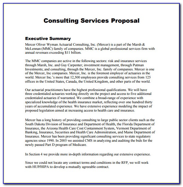 Free Consulting Proposal Template Word