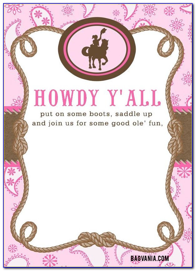 Free Cowgirl Invitation Template