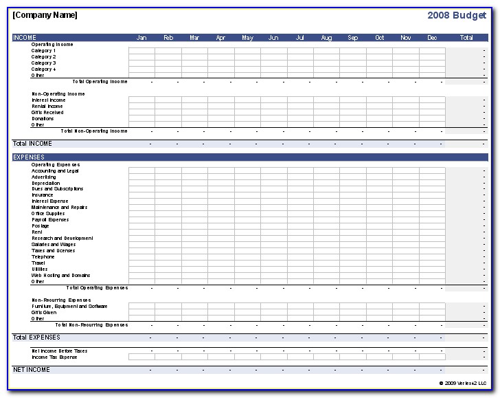 Free Excel Business Income And Expense Template