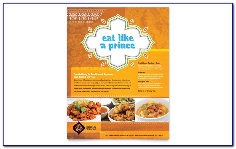 Free Indian Restaurant Menu Templates For Word