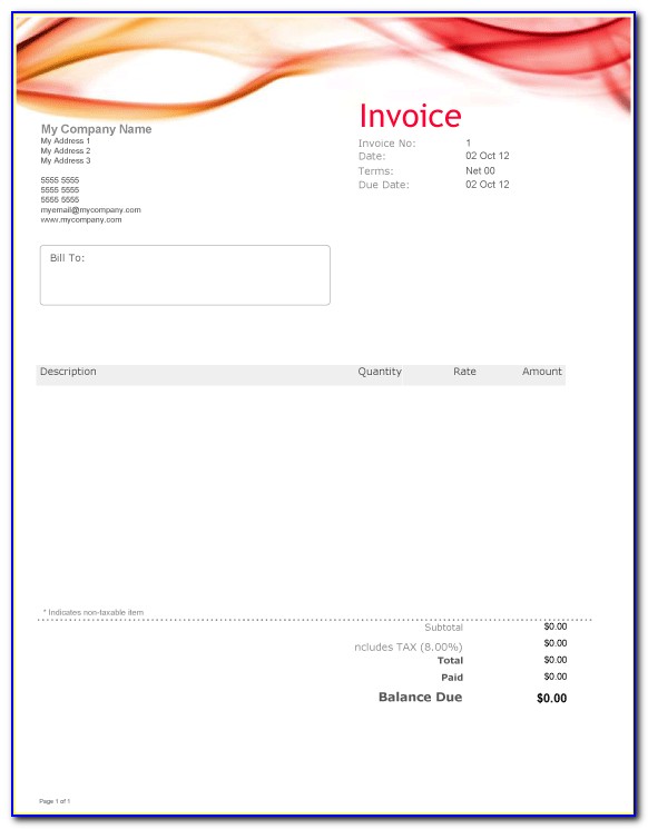 Free Invoices Online Form