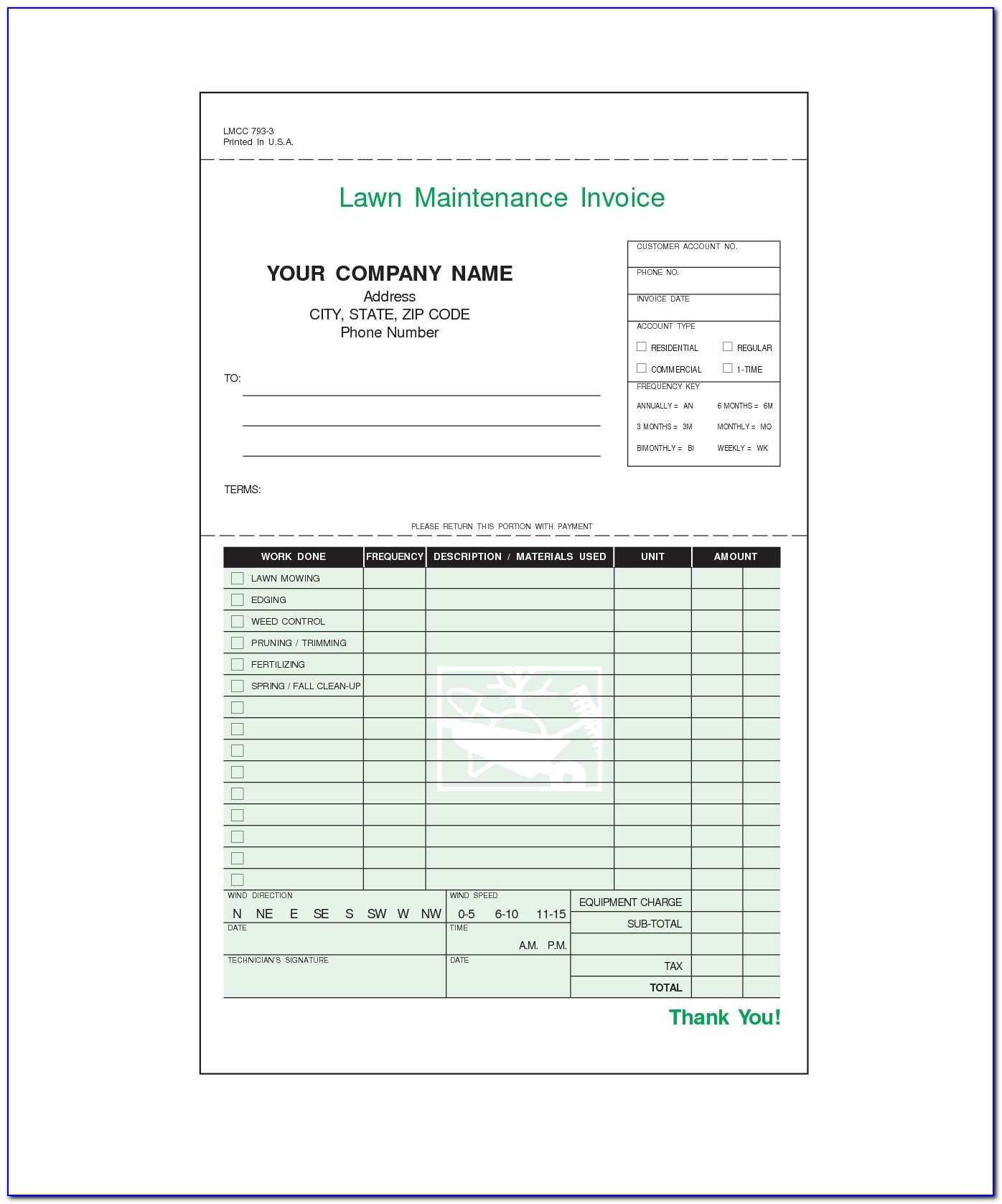 Lawn Care Invoices Invoice Template Free 2016 Lawn Maintenance Invoice