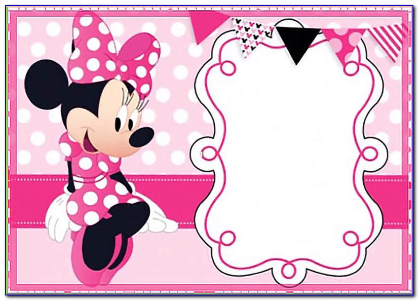 Free Minnie Mouse 1st Birthday Invitations Templates