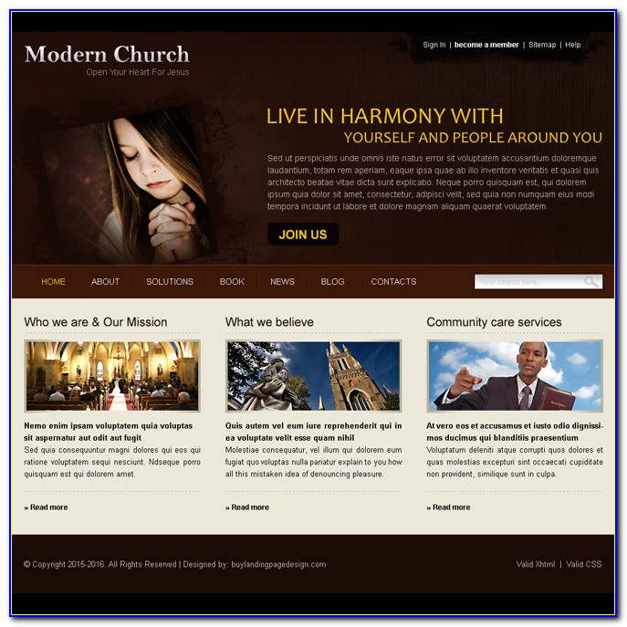 Free Modern Church Website Templates