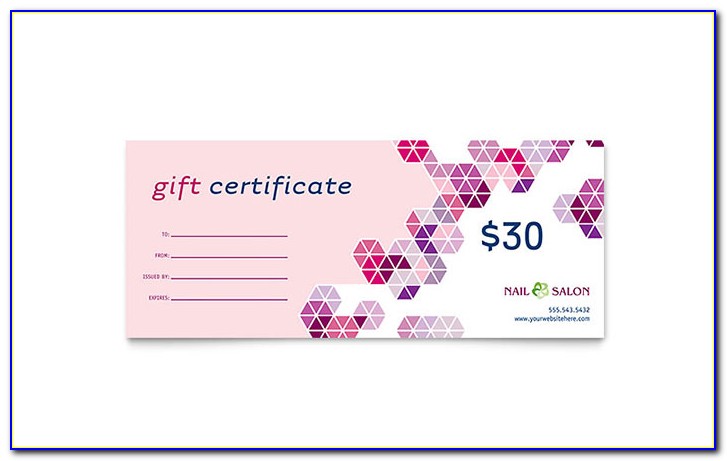 Free Nail Salon Gift Certificate Template