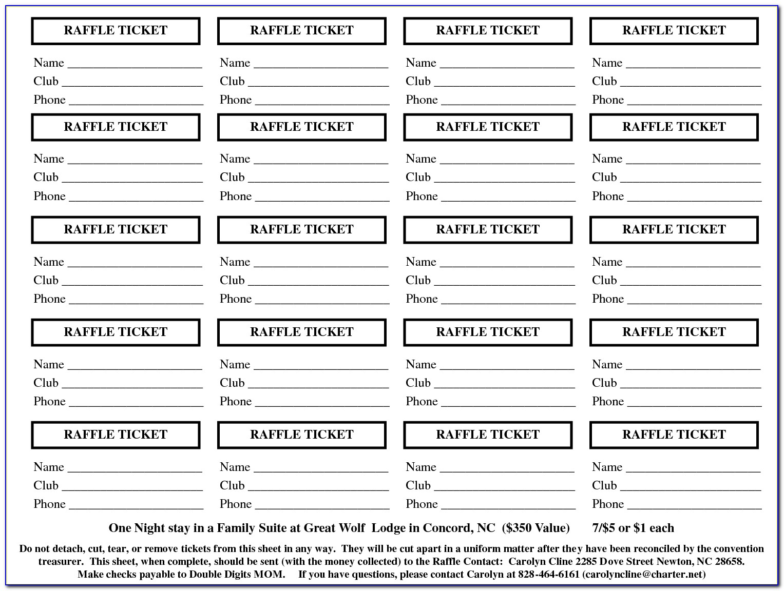 Free Numbered Raffle Ticket Template For Word