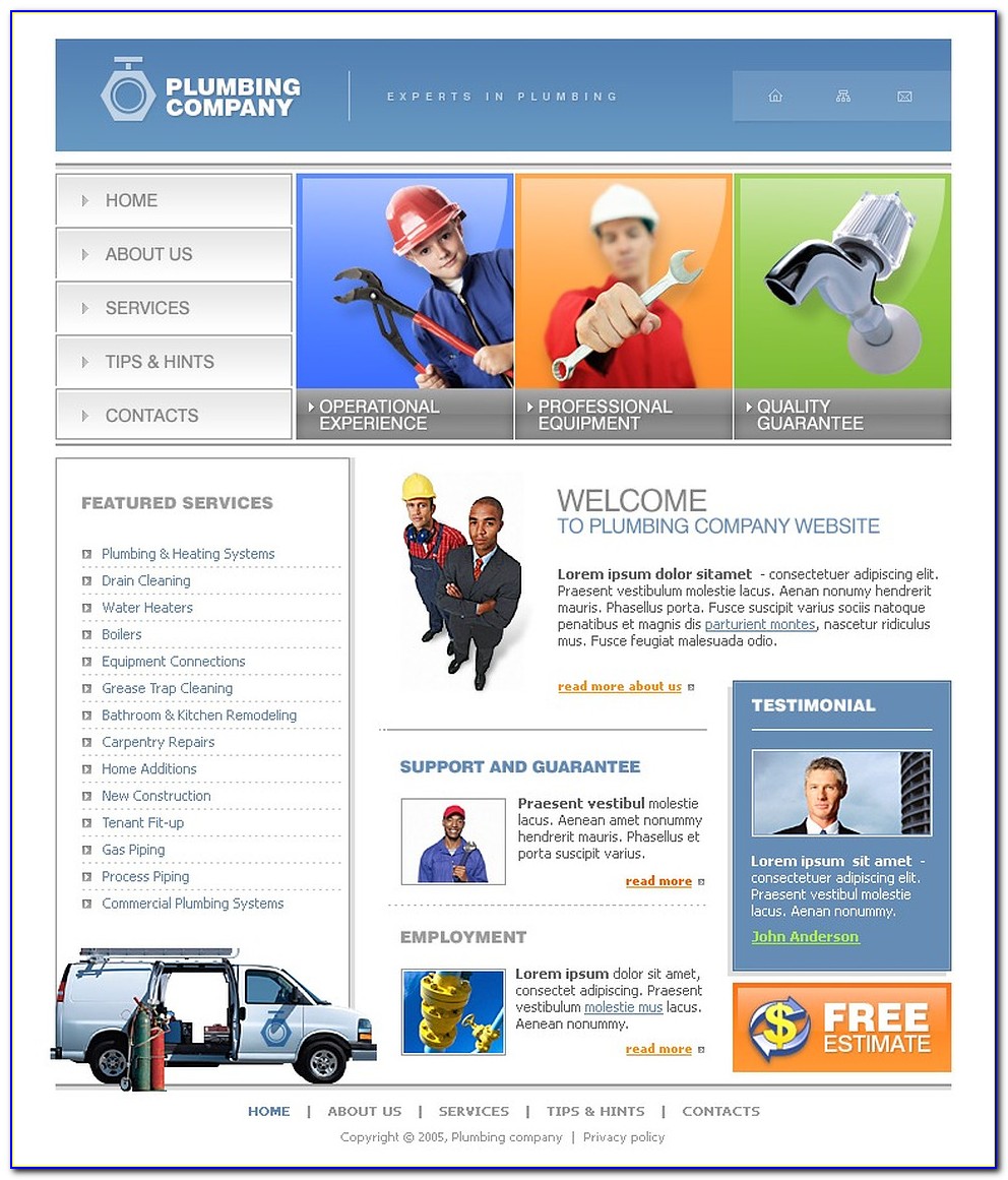 Free Plumbing Website Templates Download
