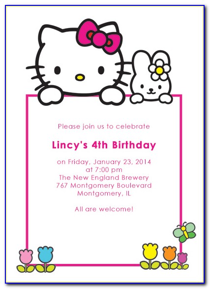 Free Printable Hello Kitty Birthday Invitation Templates