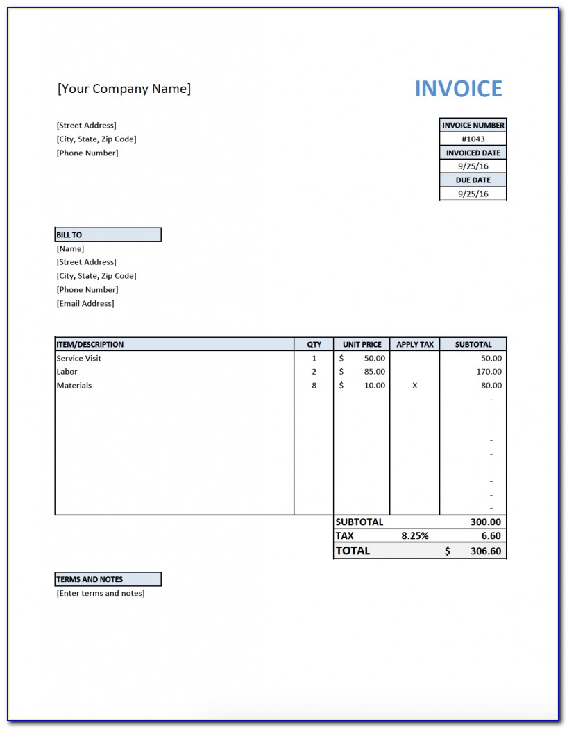 Free Printable Invoice Template Australia