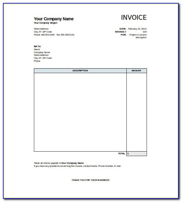 Free Printable Invoice Template Ireland
