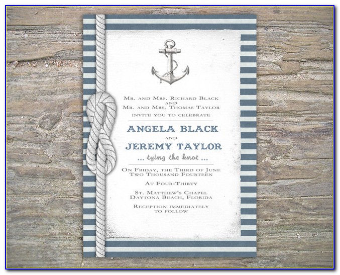 Free Printable Nautical Wedding Invitation Templates