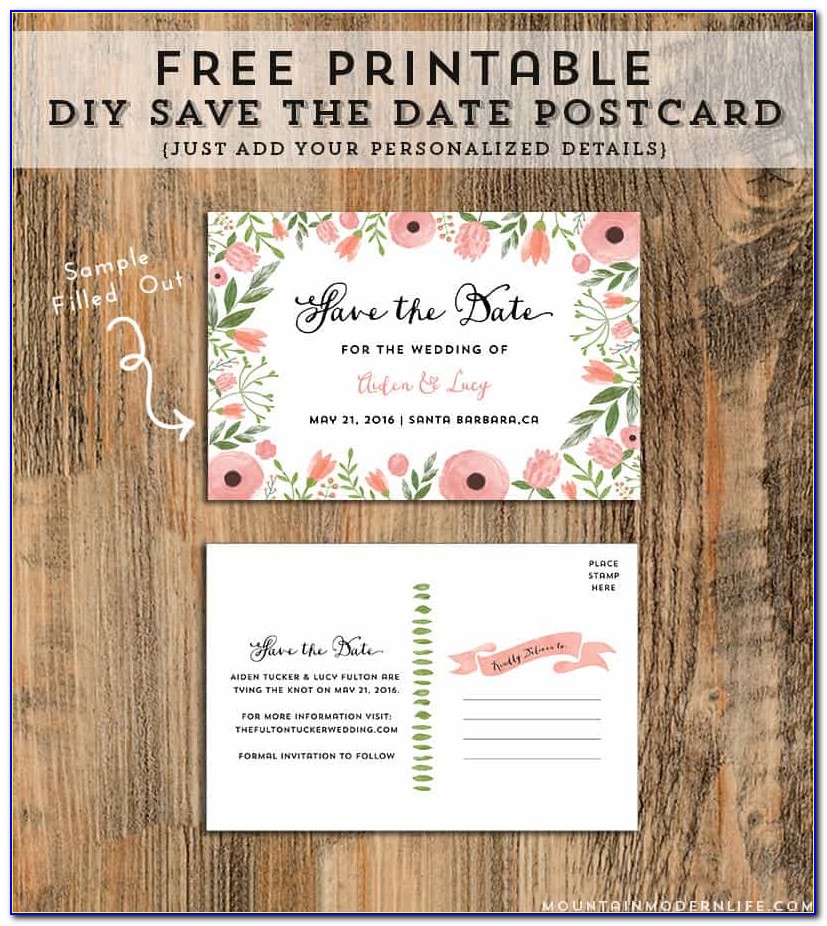 Free Printable Save The Date Postcard Templates