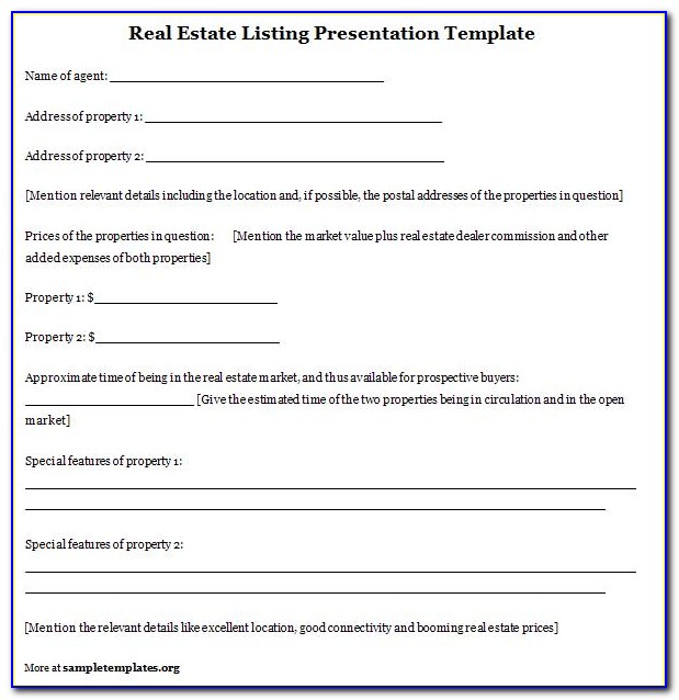 Free Real Estate Listing Presentation Template