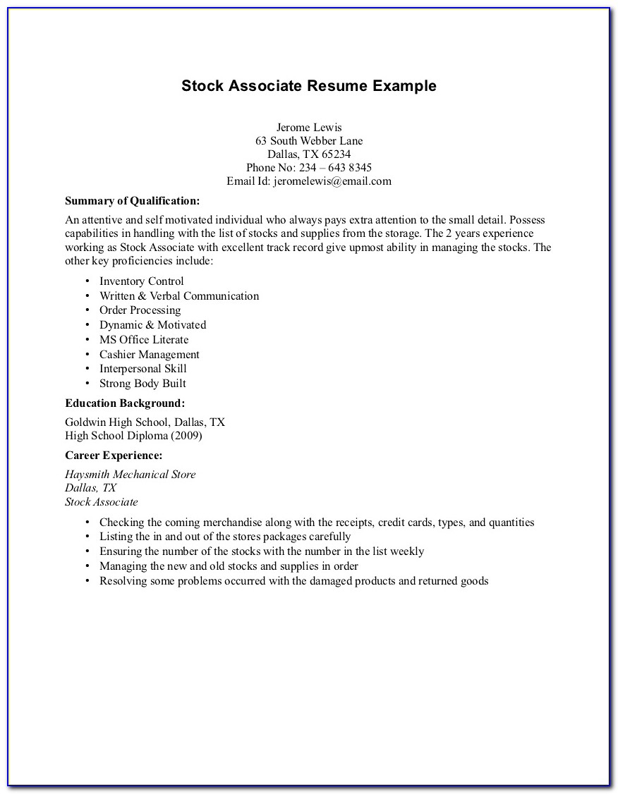 Free Resume Templates For Students With No Experience