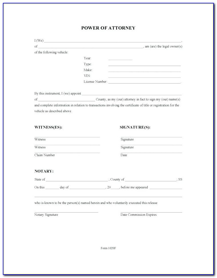 Free Revocation Of Power Of Attorney Forms
