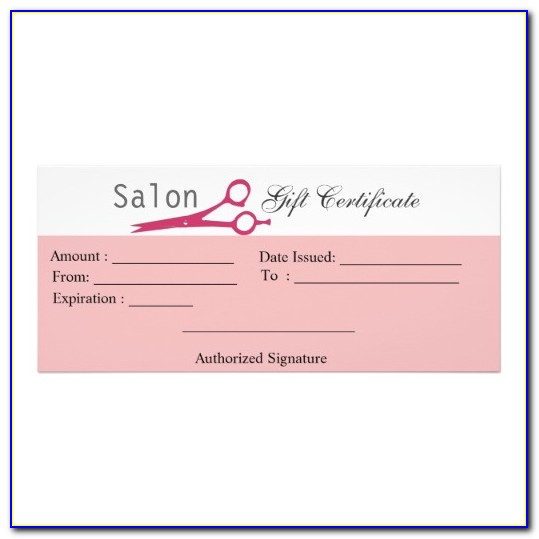Free Salon Gift Certificate Template
