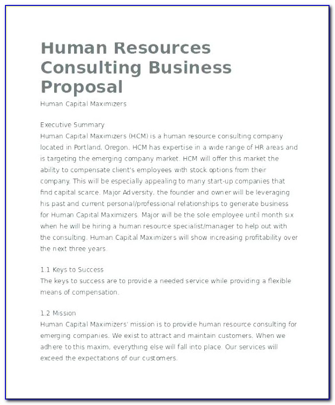 Free Sample Consulting Proposal Template