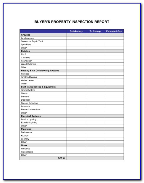 Free Sample Home Inspection Report Template