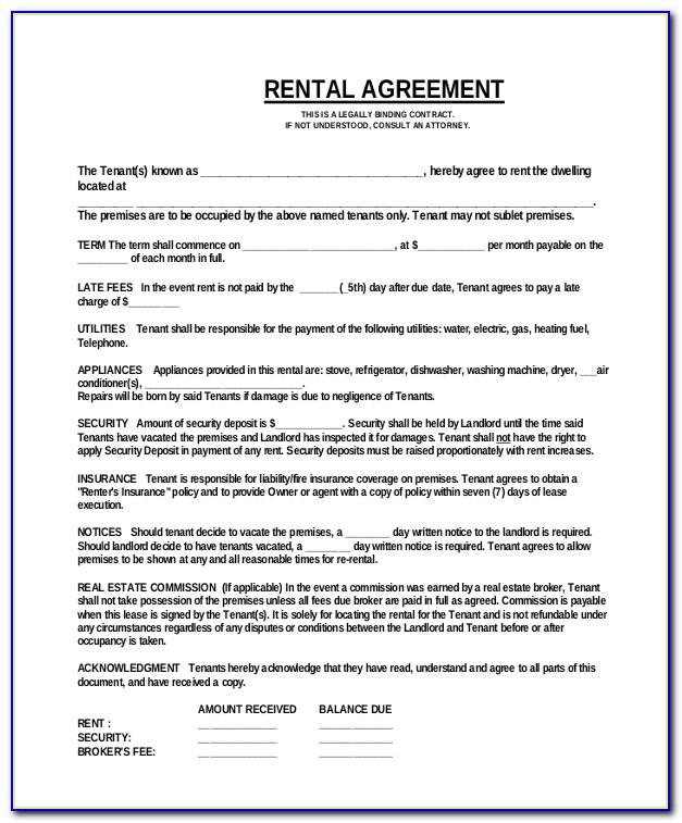 Free Sample Lease Agreement Template