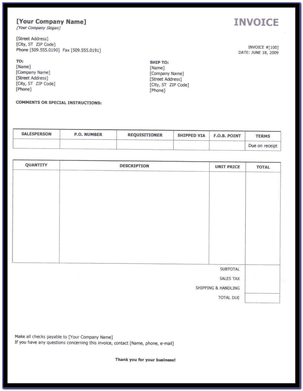 Self Employed Invoice Template As Example Of Self Employed Template With Recipient Name And Address