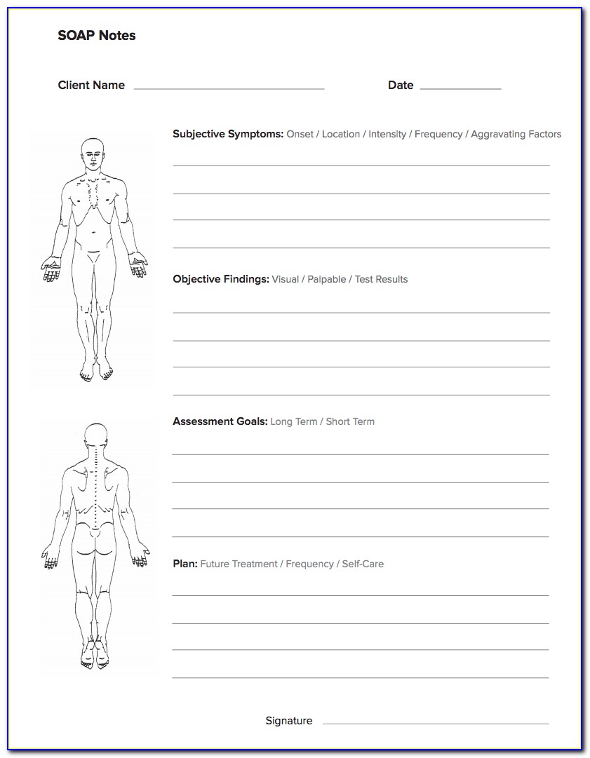 Free Soap Note Template For Massage Therapy