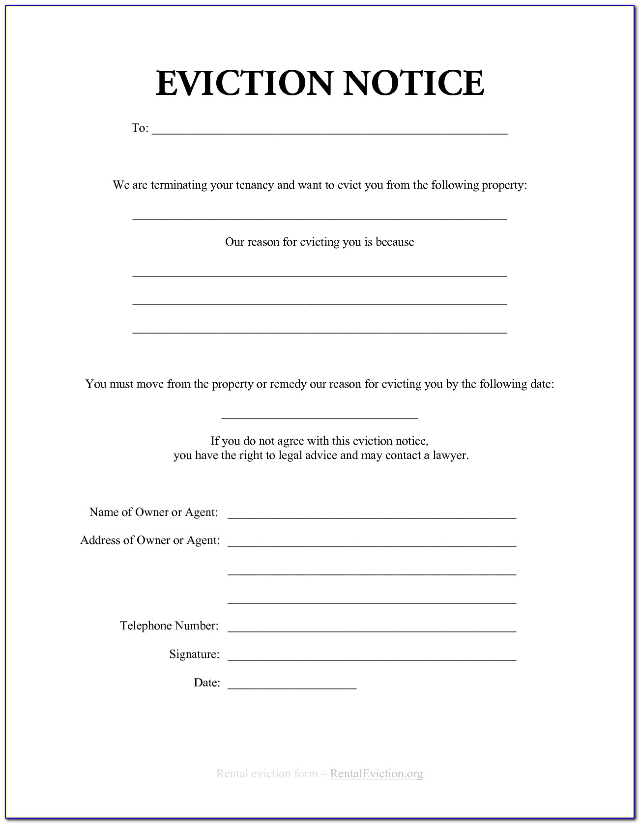 Free Tenant Eviction Notice Template