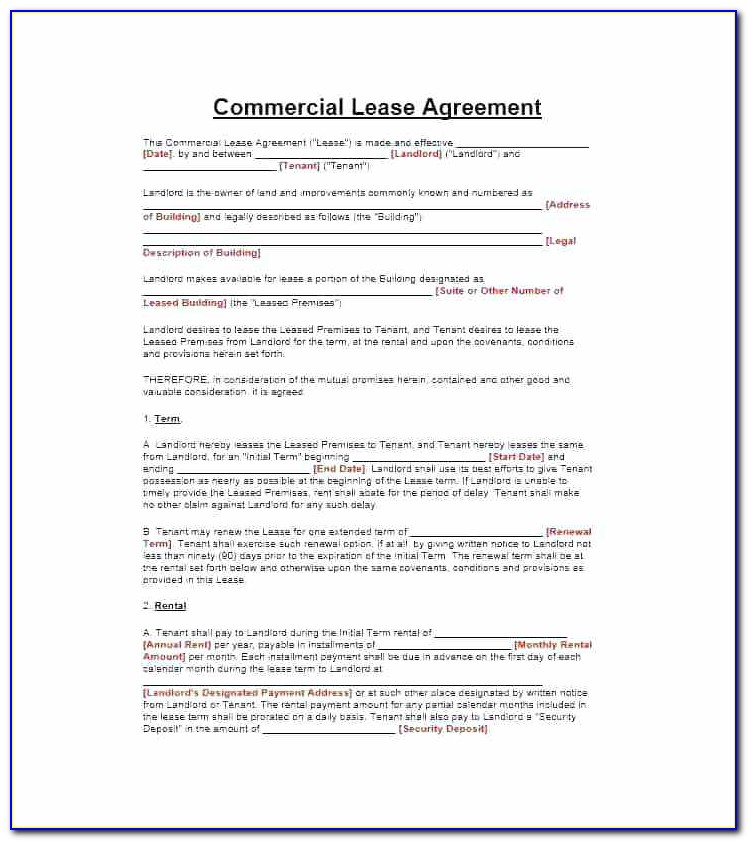 Free Warehouse Lease Agreement Template